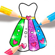 Glitter Dress Coloring Game for girls 1.7 APK MOD (UNLOCK/Unlimited Money) Download