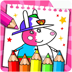 peppo piglet coloring cartoon game rebecca  APK MOD (UNLOCK/Unlimited Money) Download